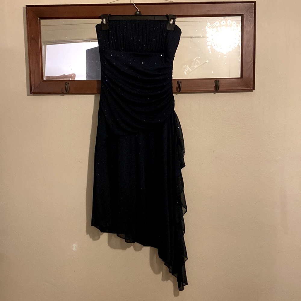 Navy Blue Strapless Dress